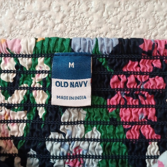 Old Navy Multicolor Floral Blouse, Ladies Summer Floral Top, Ladies Size M - Picture 4 of 5